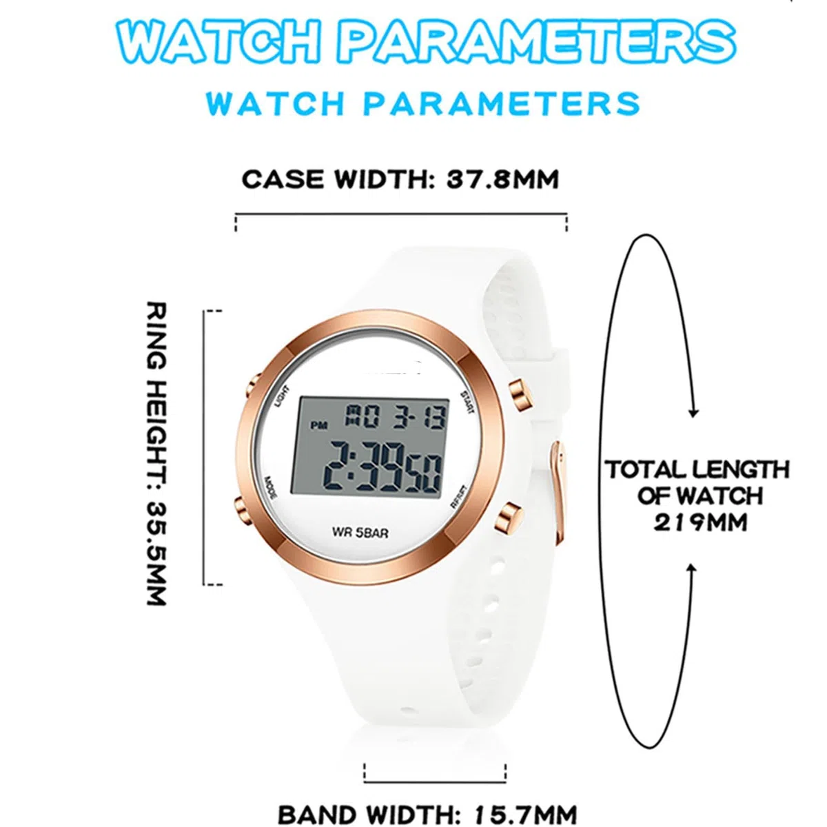 Reloj digital para mujer adolescente, niña, deporte, impermeable, reloj impermeable, reloj de pulsera para mujer con cronómetro, cuenta regresiva, alarma, formato de 12/24 horas con pantalla LED