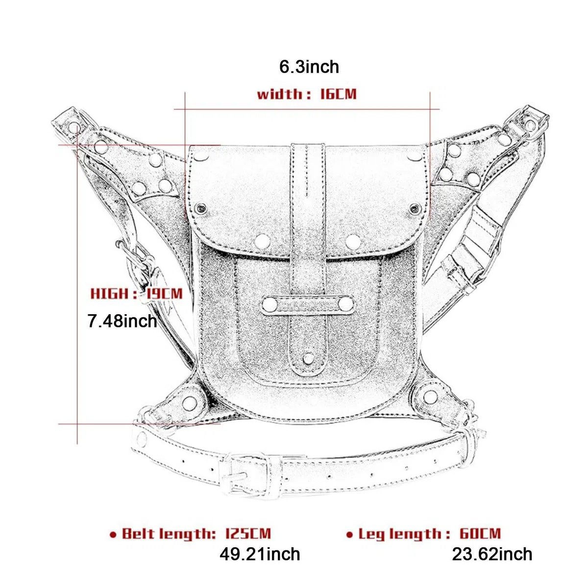 Bolsa de cinturón Steampunk para accesorios de disfraces de viaje
