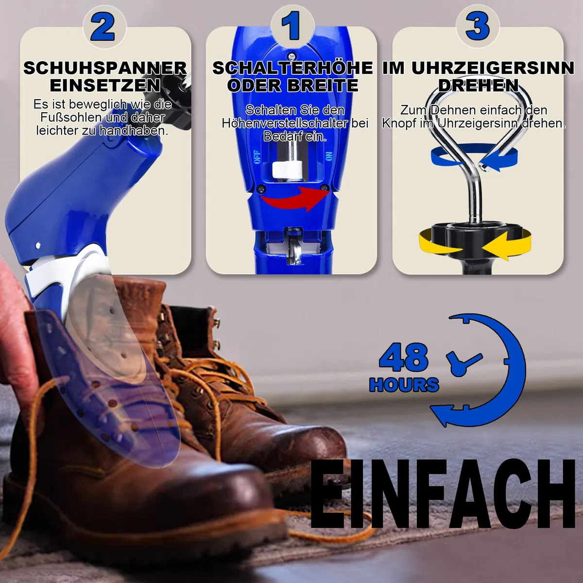 Horma para botas de hombre y mujer, longitud ajustable, ancho y alto, ideal para botas de empeine ancho y ancho de botas.