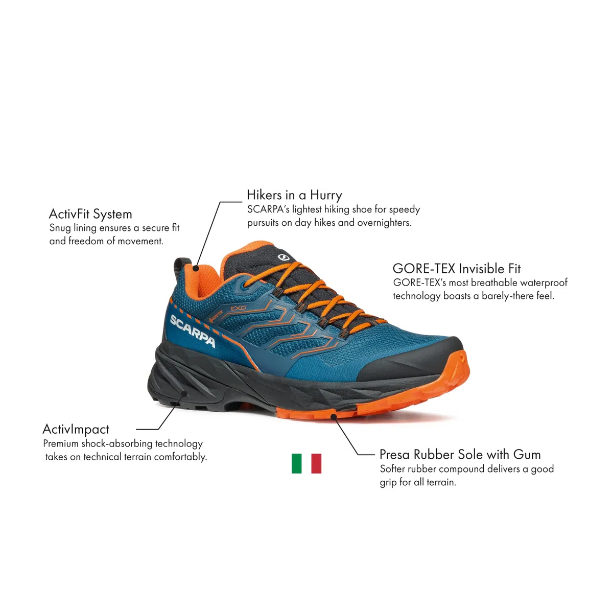 Scarpa Rush 2 GTX Cosmic Blue/Orange