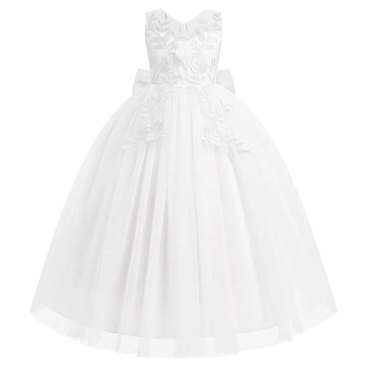 Odizli Vestidos de niña de flores para niños, sin mangas, cuello en V, princesa, flores, vestido de tul