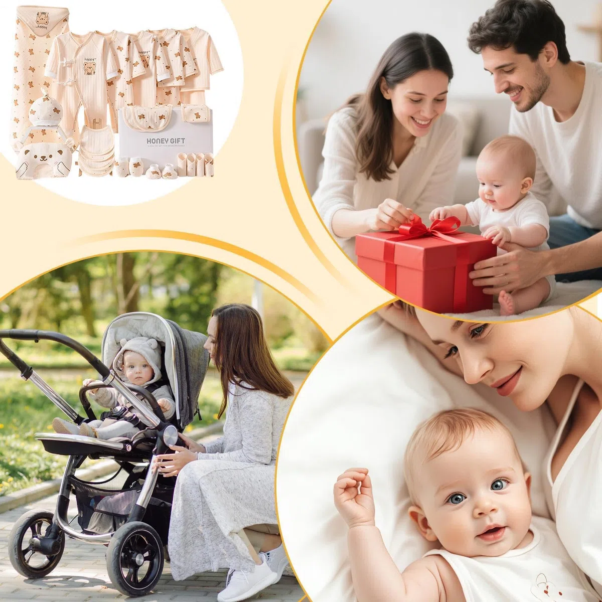 Conjunto de ropa para niños – Conjunto unisex de algodón, lindo atuendo, suave y transpirable, para niños y niñas, unisex, para el hogar, ducha, mamá, cumpleaños, registro de fotografía