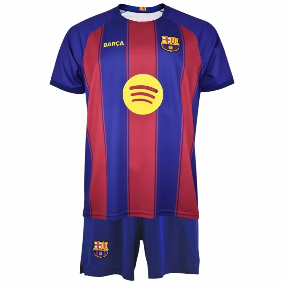 FC Barcelona Camiseta y Pantalón Blaugrana Primera Equipación Réplica Oficial Pedri, Unisex Niños, 14 Años, Poliéster
