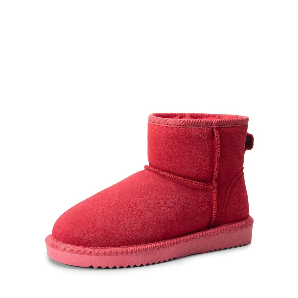 DREAM PAIRS Botas de nieve de invierno para mujer, de piel de ante auténtico, clásicas, cálidas, antideslizantes, cómodas, para exteriores e interiores, Rojo -, 37 EU