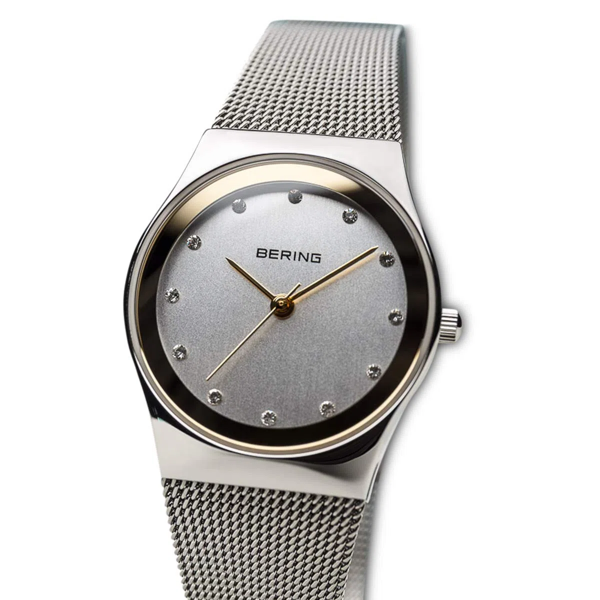Bering 12927 Reloj de Cuarzo para Mujer con Caja de Acero Inoxidable de 27 mm y Esfera, Correa milanesa, Cristal de Zafiro y Resistencia al Agua de 3 ATM