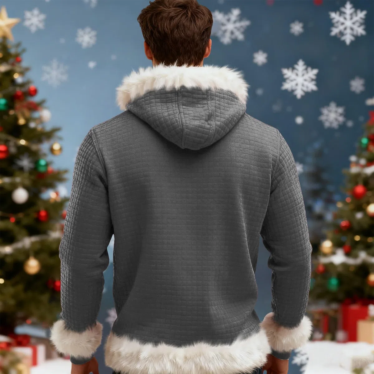 Chaqueta Verano Hombre Sudadera con Capucha De Forro, Estilo Oversize, Tallas Grandes, Manga Larga, Casual, Ideal para Invierno. L (Grey, XXXXL) Mangas El Sol Ropa Trabajo Camisas Larga