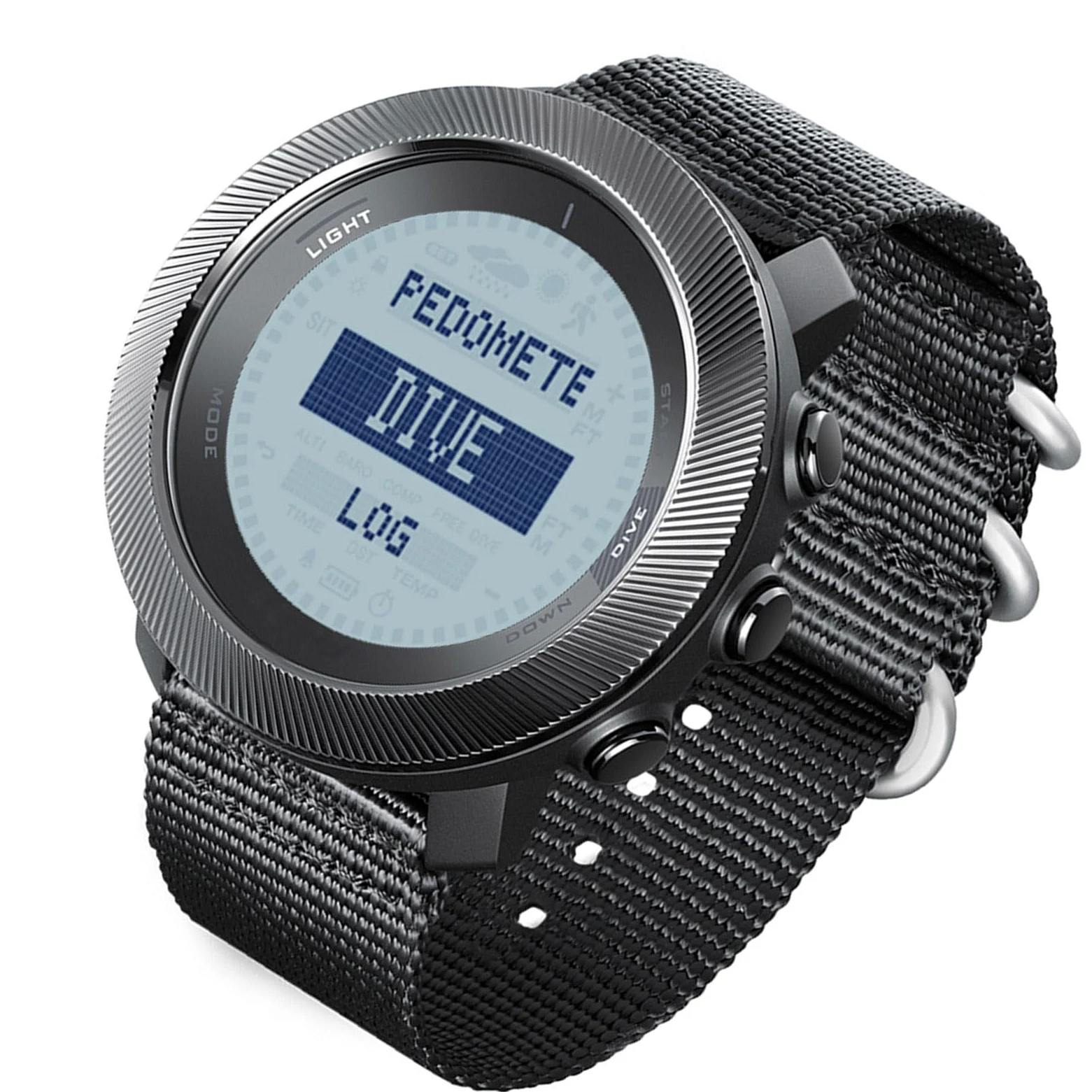 Reloj de Buceo, Computadora de Buceo Resistente Al Agua hasta 100 M, Reloj Deportivo Digital para Hombres con Brújula, Altímetro, Barómetro, Cronómetro, Temporizador de Cuenta Atrás,