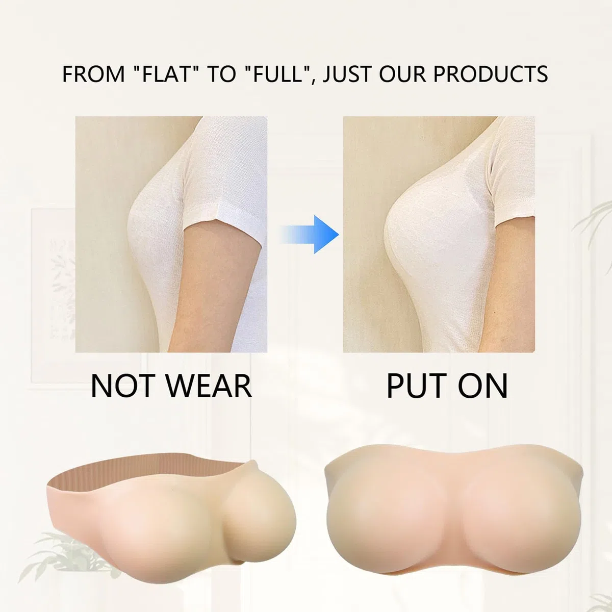 Prótesis de Silicona para Pechos, sin Tirantes, realistas, con Velcro, para travestis, Drag Queens y Cosplay