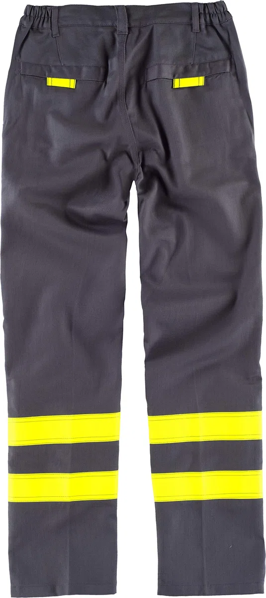 Work Team Pantalón ignífugo y antiestático, con Bandas Reflectantes. EN11611, EN11612, EN1149. Hombre Marino+Amarillo A.V. XXL