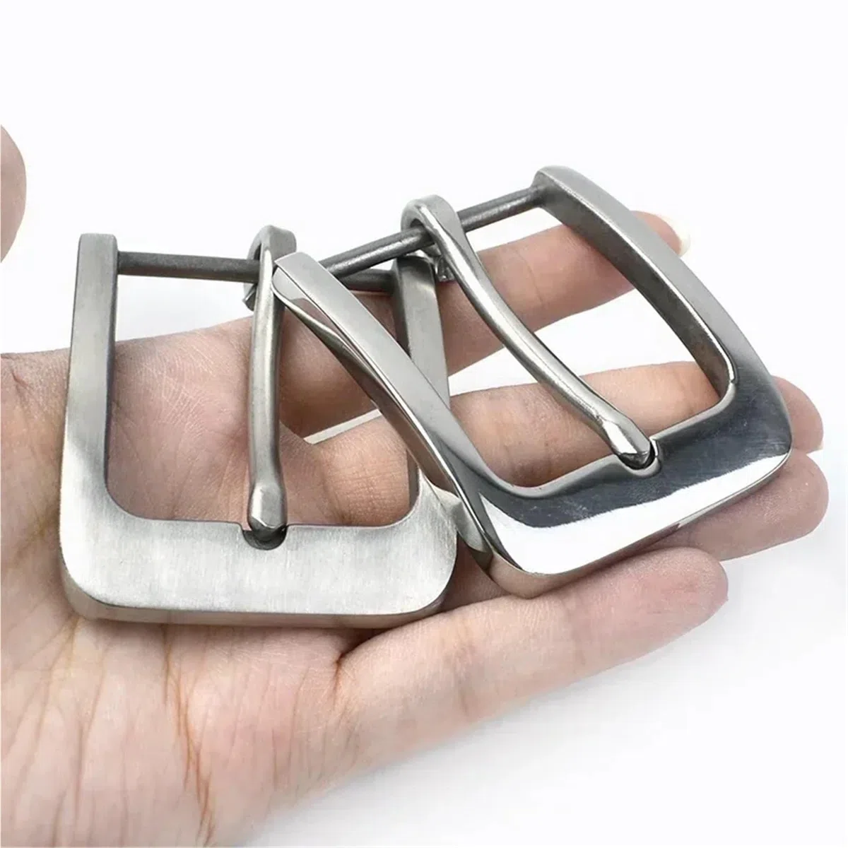 Hebillas de cinturón acero inoxidable macizo 40 mm, 20 unidades, con pasador cepillado, metal, for vaqueros, accesorios y manualidades Para Cinturones