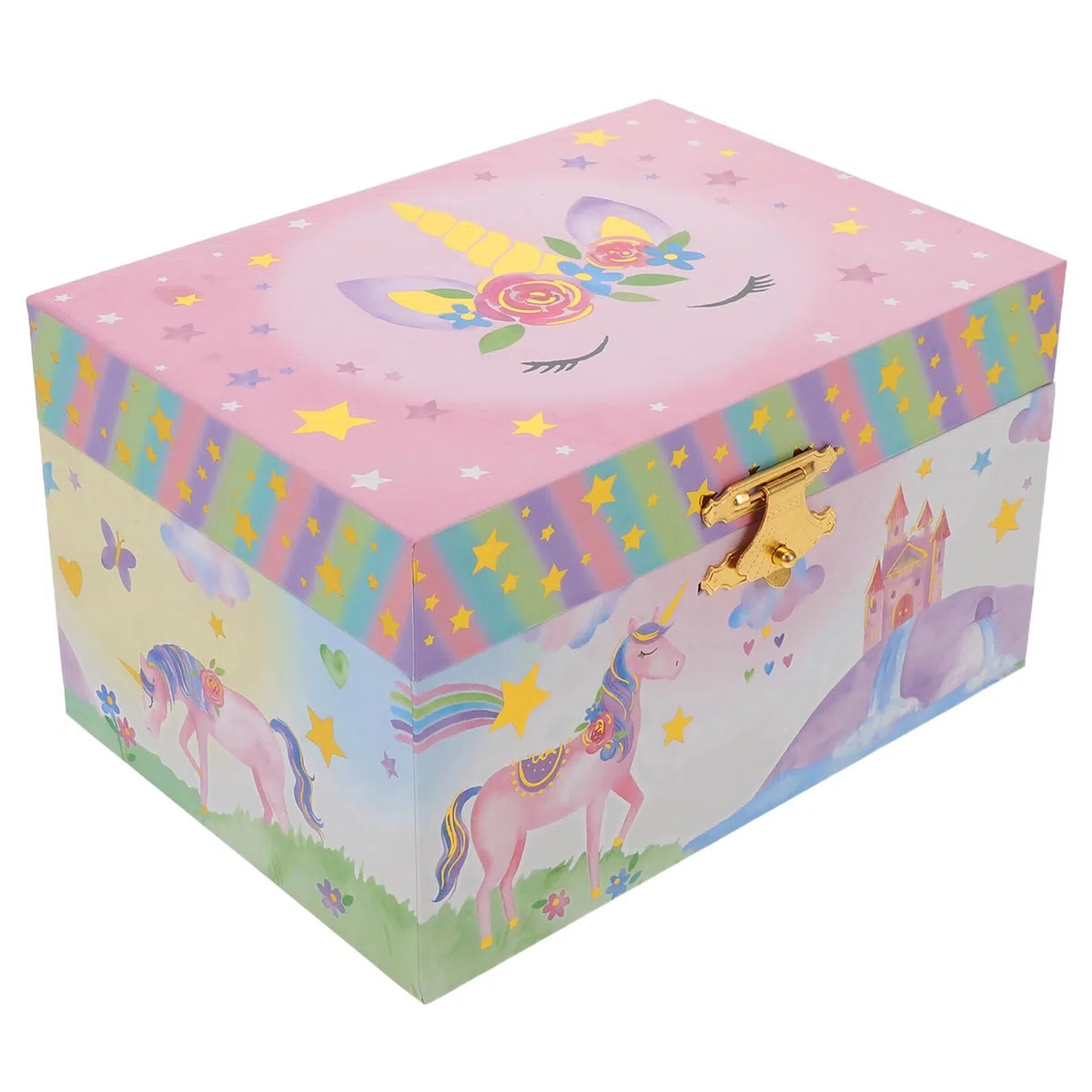 Abaodam Joyero Musical Pequeño de Unicornio para Niña Caja de Música Decorativa Multifuncional Estuche para Guardar Joyas con Melodías Obsequio de Cumpleaños y Escritorio