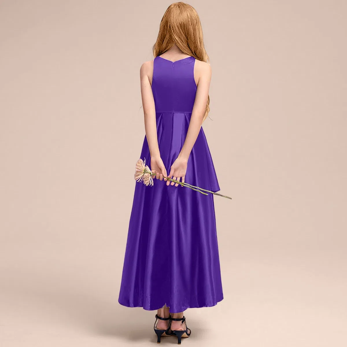 Generisch Vestido de noche para niña, vestido de fiesta para conciertos, desfiles, elegante, sin mangas, para niños pequeños a adolescentes