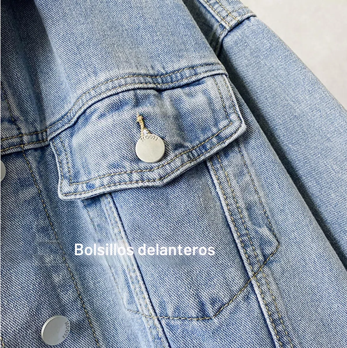 Chaqueta Vaquera Mujer Oversize Casual Trucker Chaqueta Vaquera con Bolsillos Abrigo Entretiempo Primavera Otoño