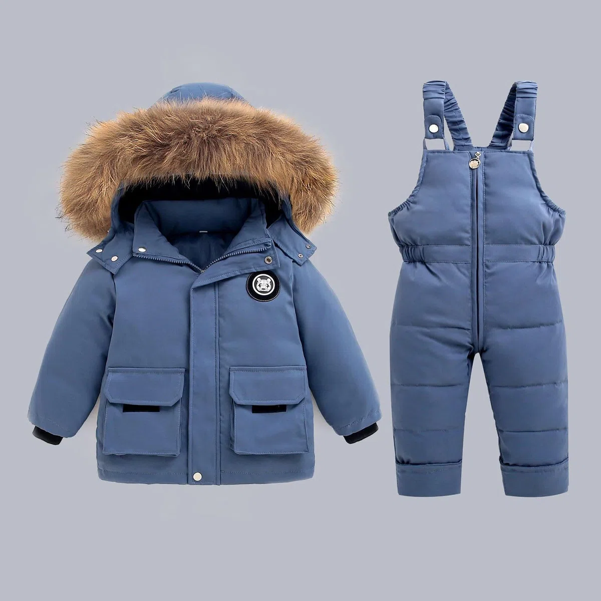Generisch Niño Niño Invierno Niña Y Color Sólido Traje Nieve Pantalones Y Chaquetas Ropa Abrigo Bebé Ropa Conjunto Niñas