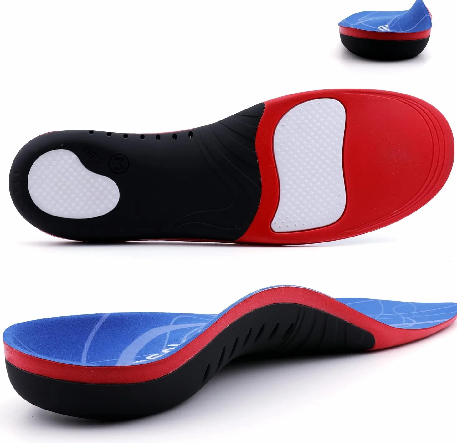 [Todo el día] Plantillas duraderas para fascitis plantar con soporte de arco para hombres y mujeres, plantillas ortopédicas de gel para correr para pronación de arco alto, metatarsalgia