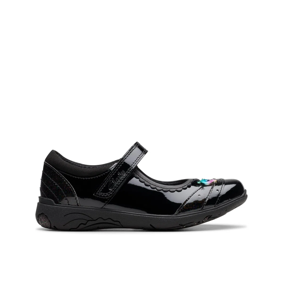 Clarks - 261783156, Chicas, Black Pat,
