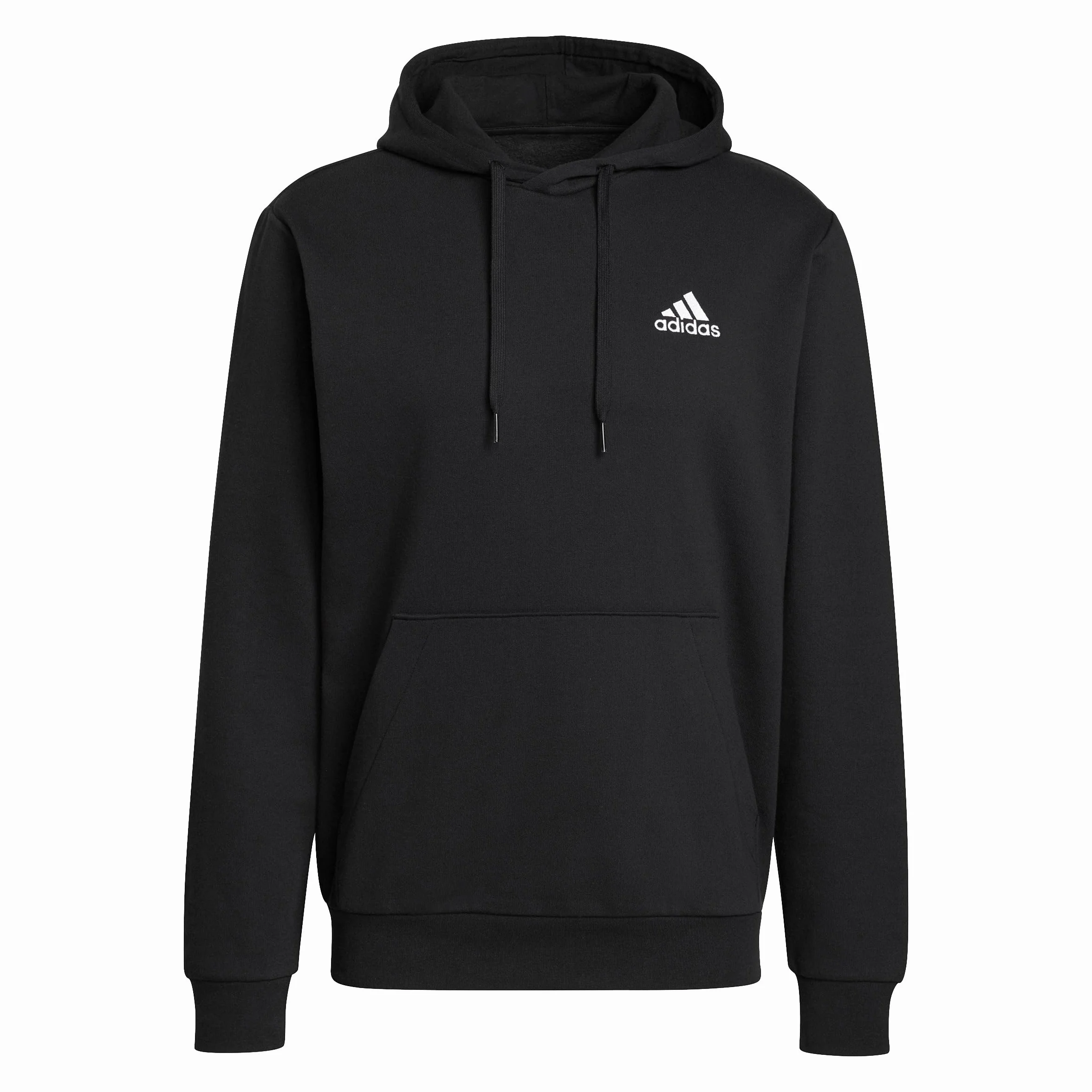 adidas Hombre Essentials Fleece Hoodie, Black / White, S