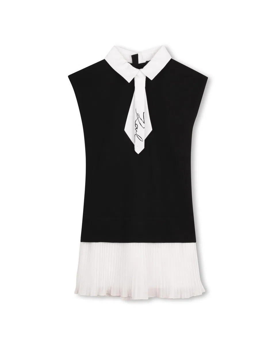 Karl Lagerfeld Vestido para niña, Negro, 16 años