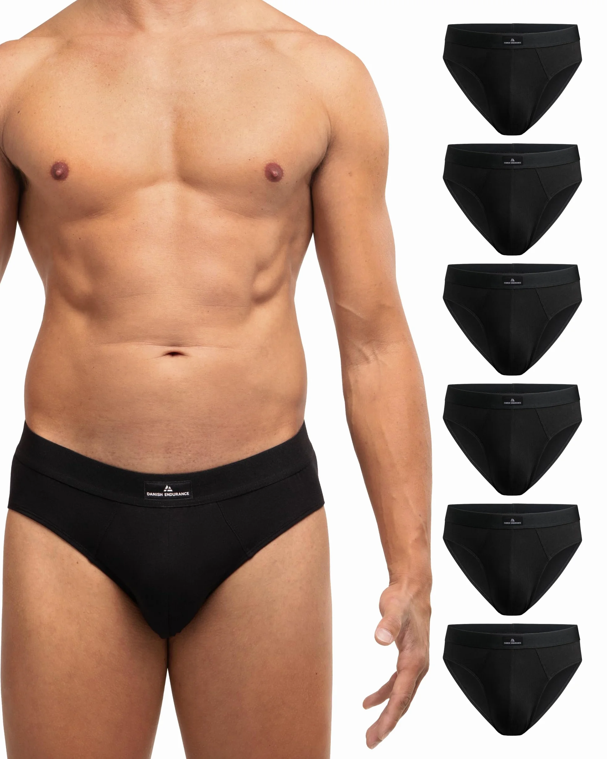 DANISH ENDURANCE Calzoncillos Hombre Slip, Slips Hombre Algodon, Calzoncillos Transpirables, Ropa Interior Hombre, Pack de 3 o 6