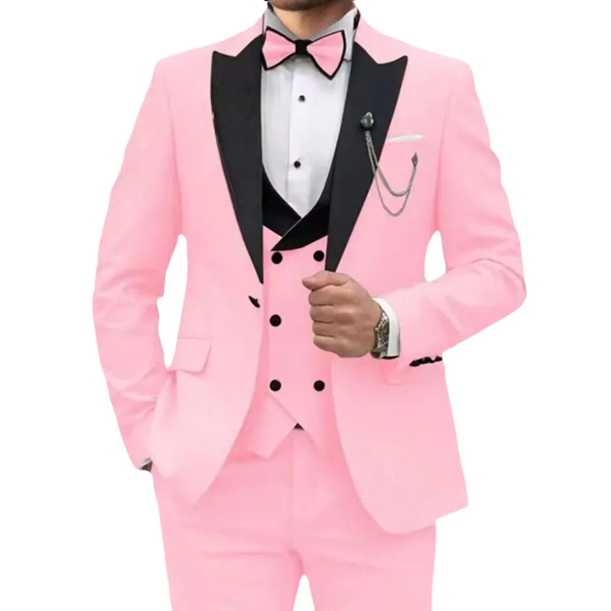 Traje clásico de 3 Piezas para Hombre, Corte Ajustado, Blazer, Chaleco y pantalón, Ideal para Bodas y Eventos de Oficina.