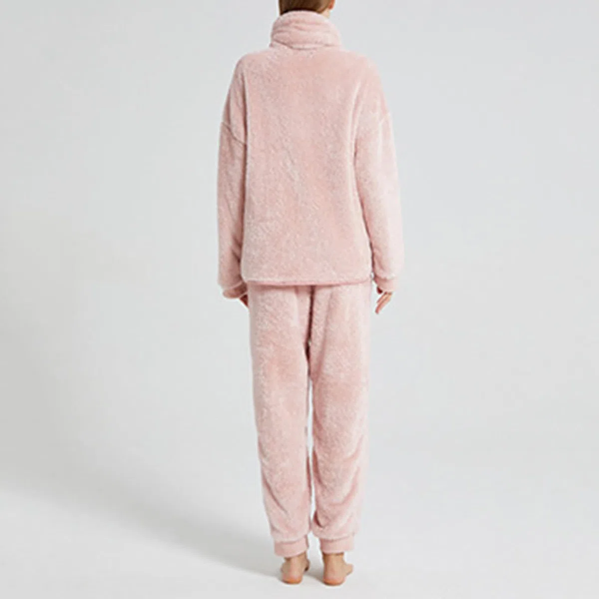 Genérico Pijama Mujer Invierno Pijama Mujer Coralina Gruesa Cárdigan Térmico Conjunto Cálido De Terciopelo para Estar por Casa En Invierno Extremo