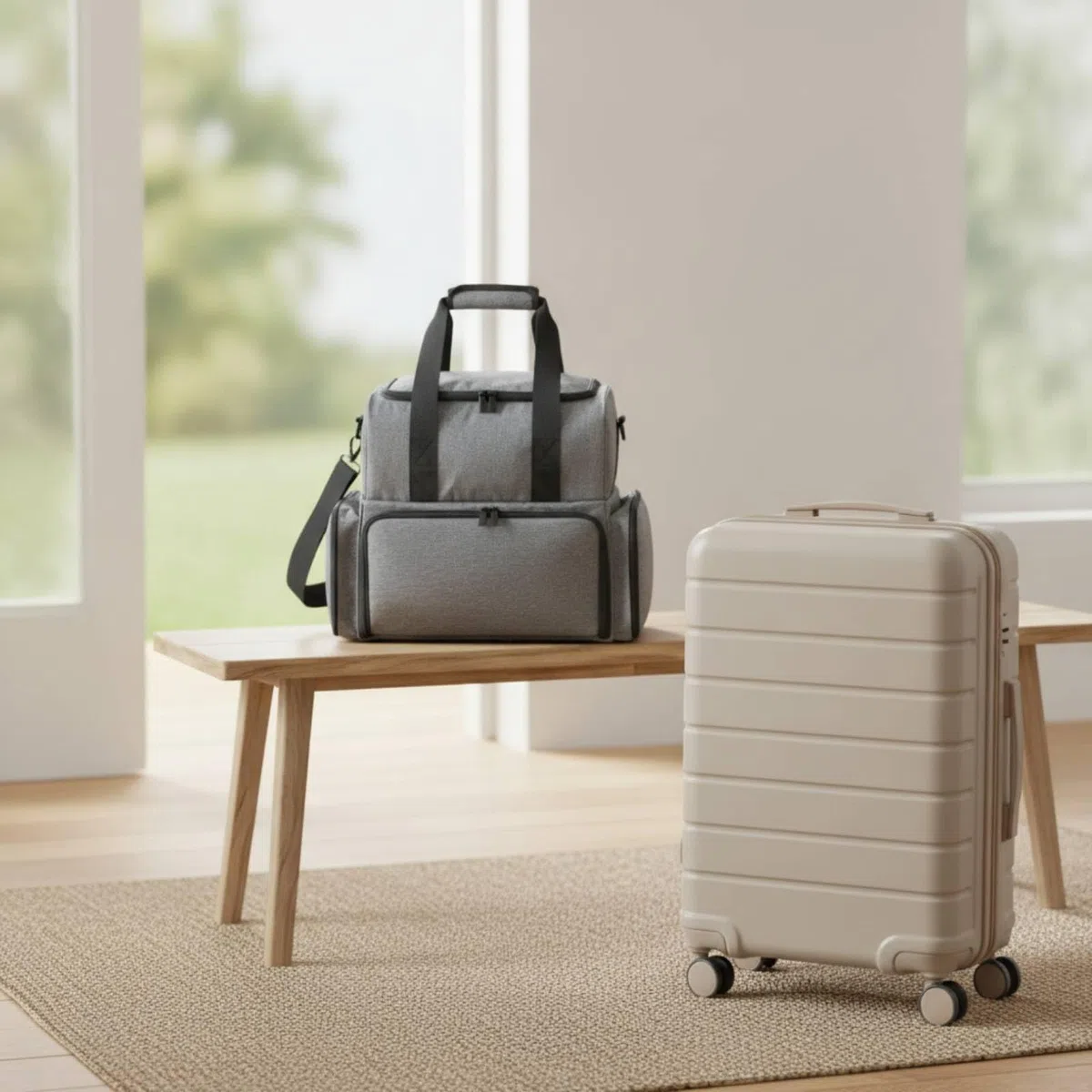Neceser Maquillaje con Compartimentos con Múltiples es Organizador Cosméticos Correa Gran Capacidad Neceser Asa para Viajeros, Viajes, Array, Morado