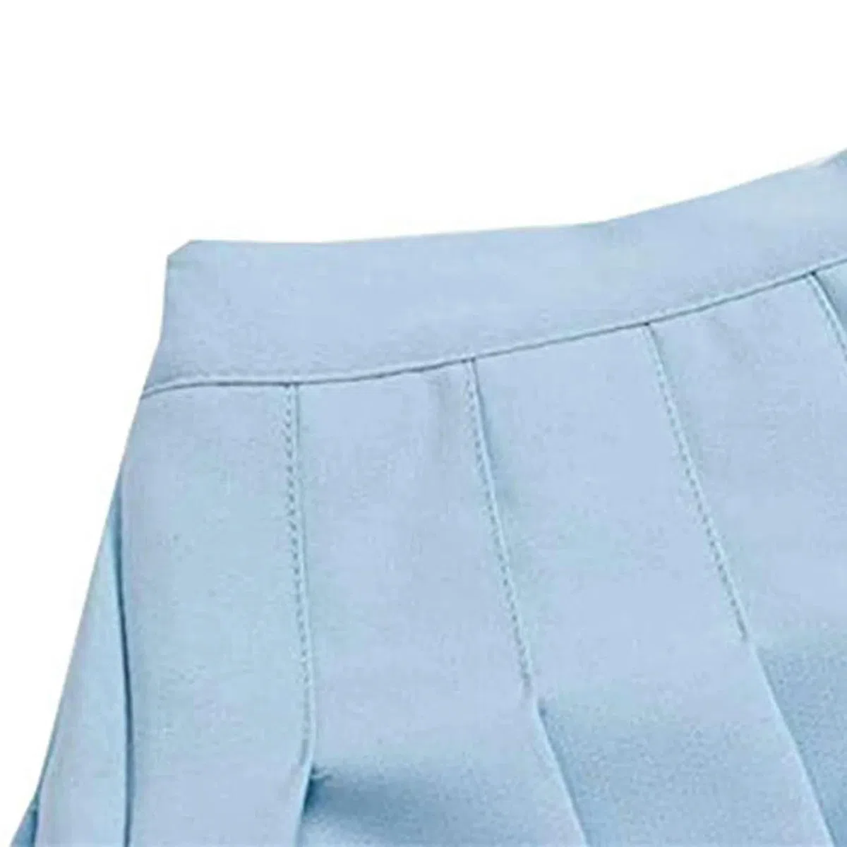 Falda Plisada de Cintura Alta para Mujer, Falda Informal de Verano con Cuadros en Forma de A, Faldas de Uniforme Escolar para niñas, Azul Cielo, M