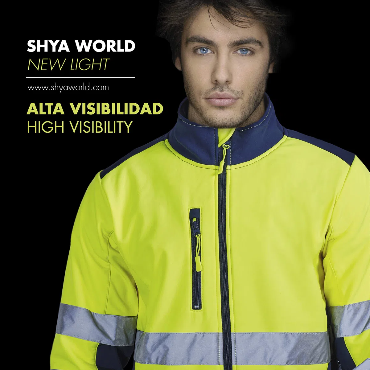Chaqueta Softshell Alta Visibilidad Trabajo homologada Reflectante Cortavientos Impermeable