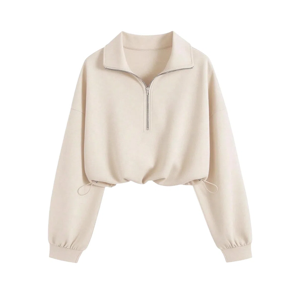 Sudadera Informal de Moda con Media Cremallera y Cuello para Mujer Tallas Grandes Corte Entallado Manga Larga Prenda Exterior Elegante y cómoda