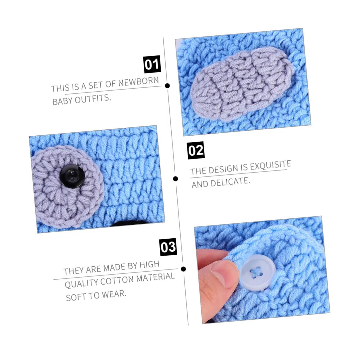 Beavorty Conjunto Fotografía Para Bebés Mano De Incluye Sombrero Cortos Y Accesorios Adorables Para Recién Nacidos