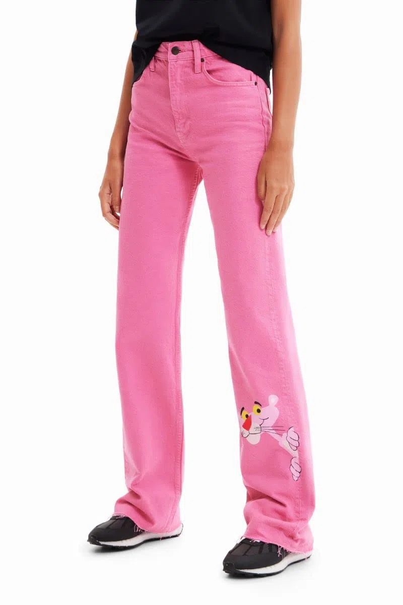 Desigual Denim Pink Panther, 3056 Turosa, Jeans Mujer, Rojo (Red), 38