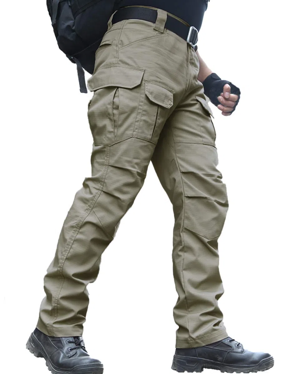Pantalones Resistentes al Agua para Hombres Pantalones de Trabajo de Carga Militar de Combate táctico de Ajuste Relajado con Bolsillo múltiple