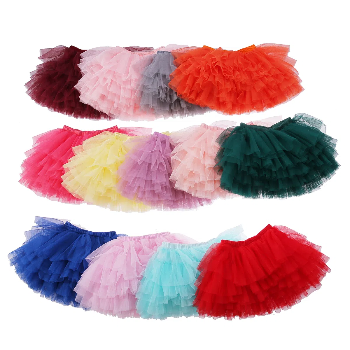 Falda tutú para bebé niña niño 6 capas Tulle faldas 1-8T - - 12-24 meses