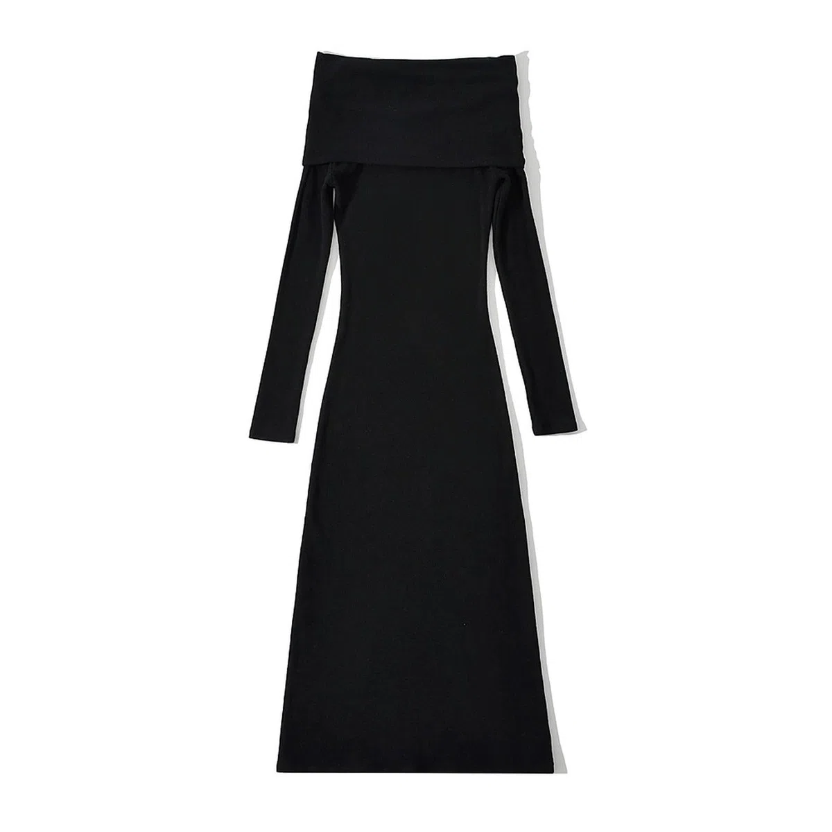 Vestido Largo Cepillado con un Solo Cuello y Hombros Descubiertos para Mujer, Vestido Ajustado Que Abraza la Cadera