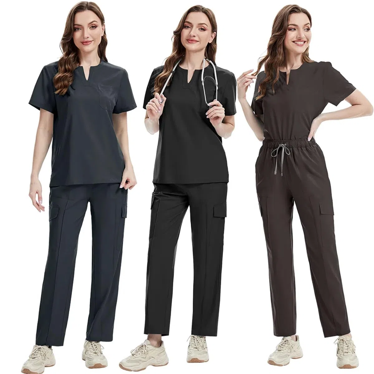 Uniformes médicos Bata Uniforme Mujer artículos de enfermería Accesorios Enfermeras clínica Traje médico salón Belleza SPA para AtencióN MéDica, SalóN De Belleza(Blue,XXL)