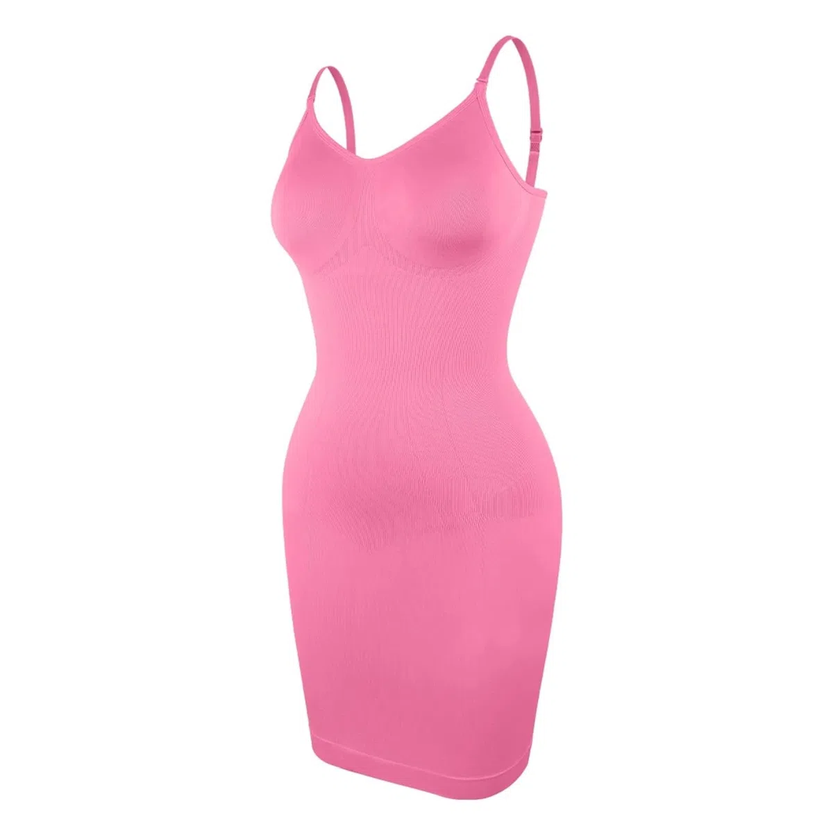 Vestido Moldeador Faja Moldeadora con Escote en V for Mujer, Prenda Interior Ajustada, Levanta glúteos, Control de Abdomen, sin Costuras, compresión Abdominal.(Pink,S)
