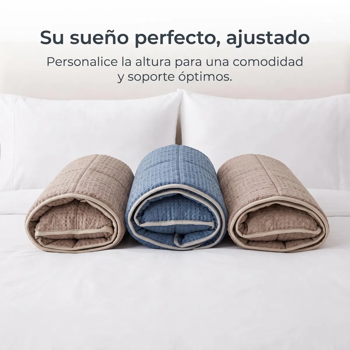 Almohada Viaje Plegable Algodón Ajustable para Avión y Coche, Marrón