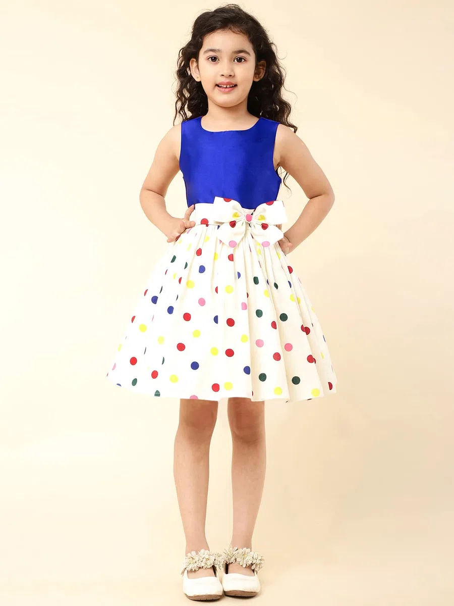A.T.U.N. (ALL THINGS UBER NICE) Vestido skater de algodón a rayas sin mangas con doble lazo para niñas para fiestas y ocasiones especiales