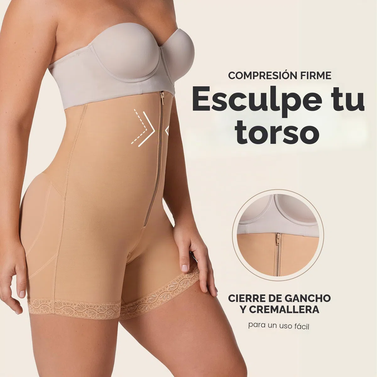 Leonisa Body Short Moldeador Reductor para Mujer - Fajas Colombianas Busto Libre