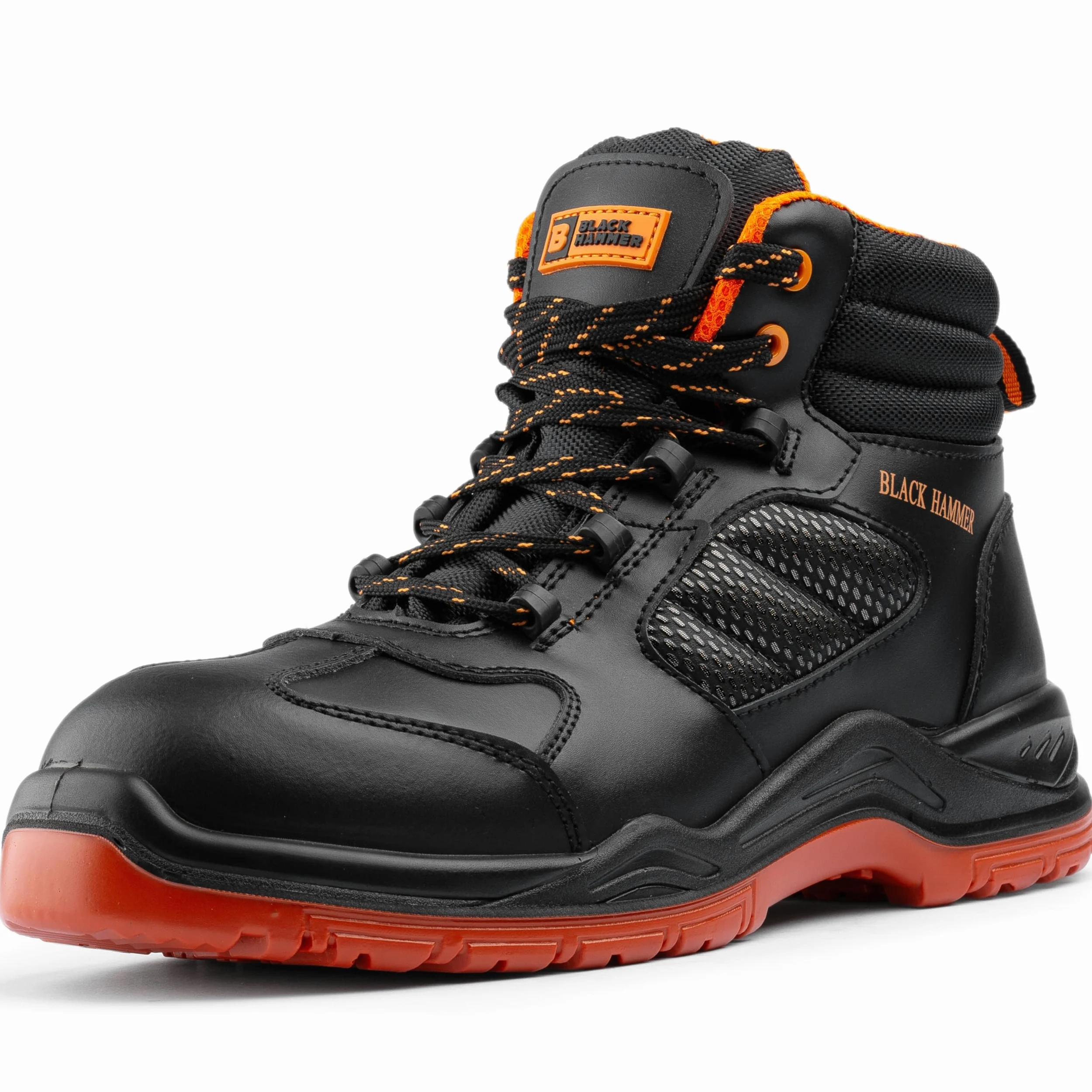 BLACK HAMMER Botas de Seguridad sin Metal Puntera Compuesta Botas de Trabajo para Hombre Resistentes y Cómodas Zapatos de Trabajo y Seguridad Ideales para Construcción y Industria 8844 (39 EU)