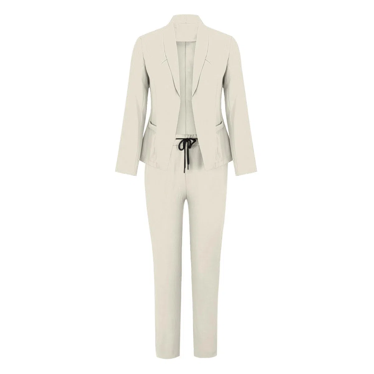 Conjunto deportivo de 2 piezas para mujer, trajes casuales para mujer, blazers de color sólido, pantalones de color puro, trajes ligeros para salir, otoño, conjuntos de chándal casual