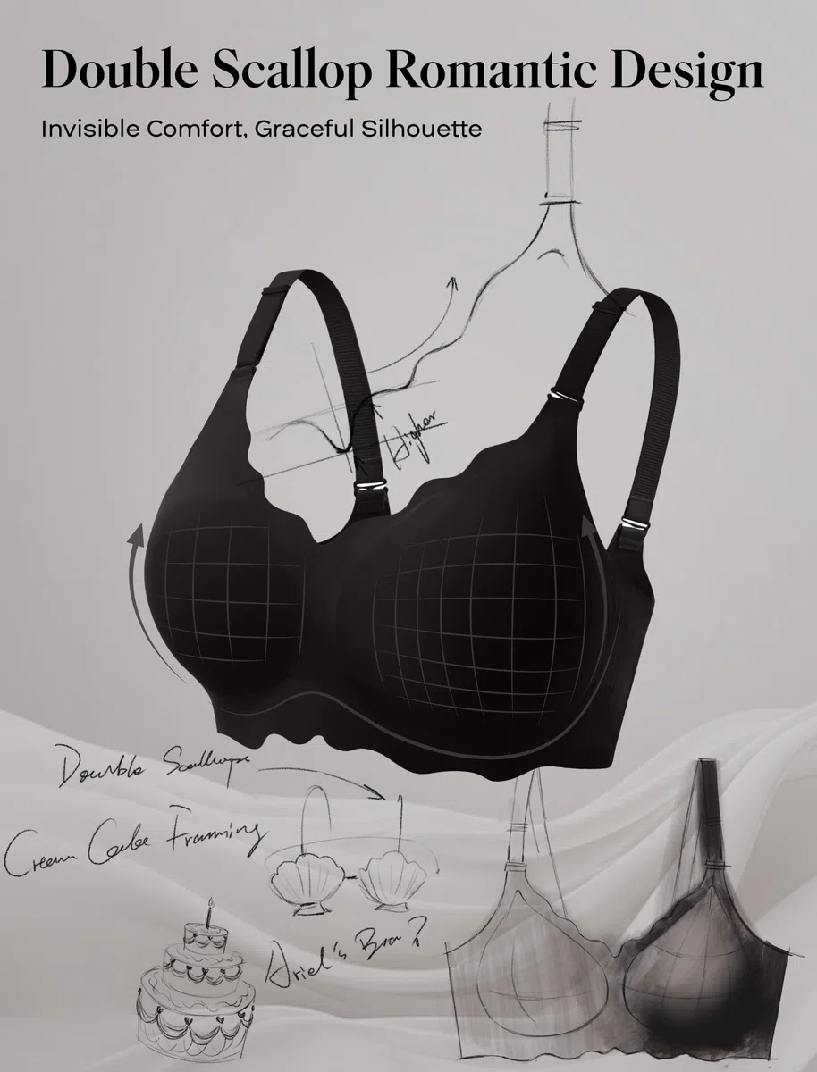 COMFELIE Brasier sin costuras para mujer, cobertura completa, sin aros, cuello en V profundo, espalda en U y ribete de encaje