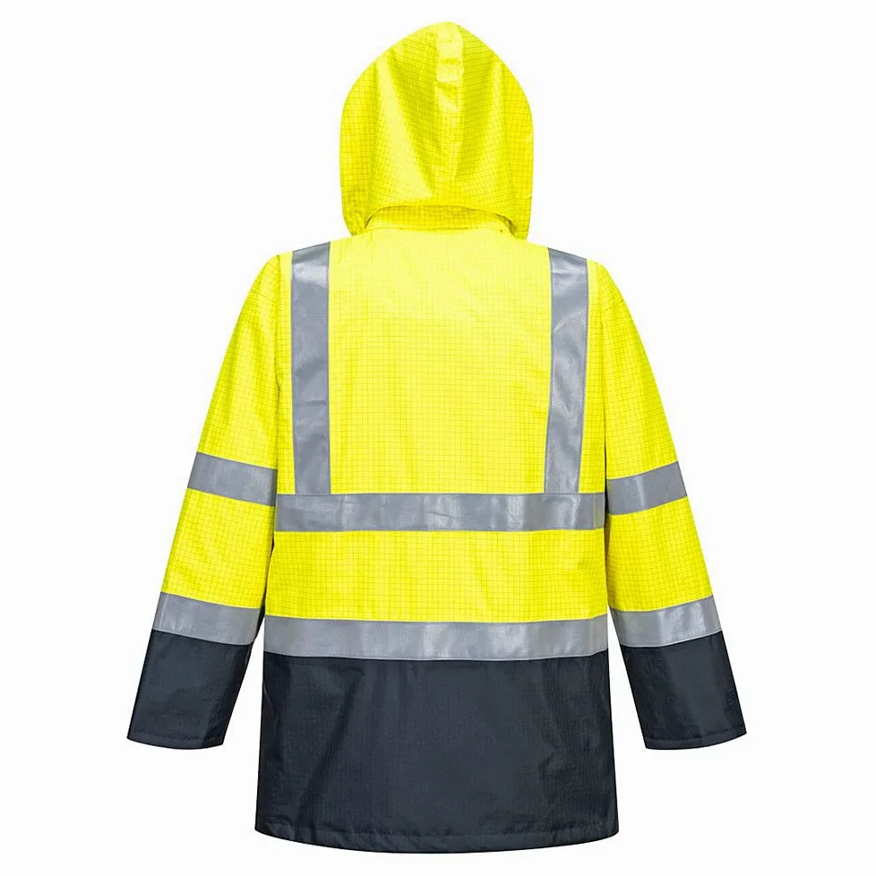 Portwest Chaqueta De Alta Visibilidad Multi-Protección Bizflame Rain, Tamaño: S, Color: Amarillo/Marino, S779YNRS