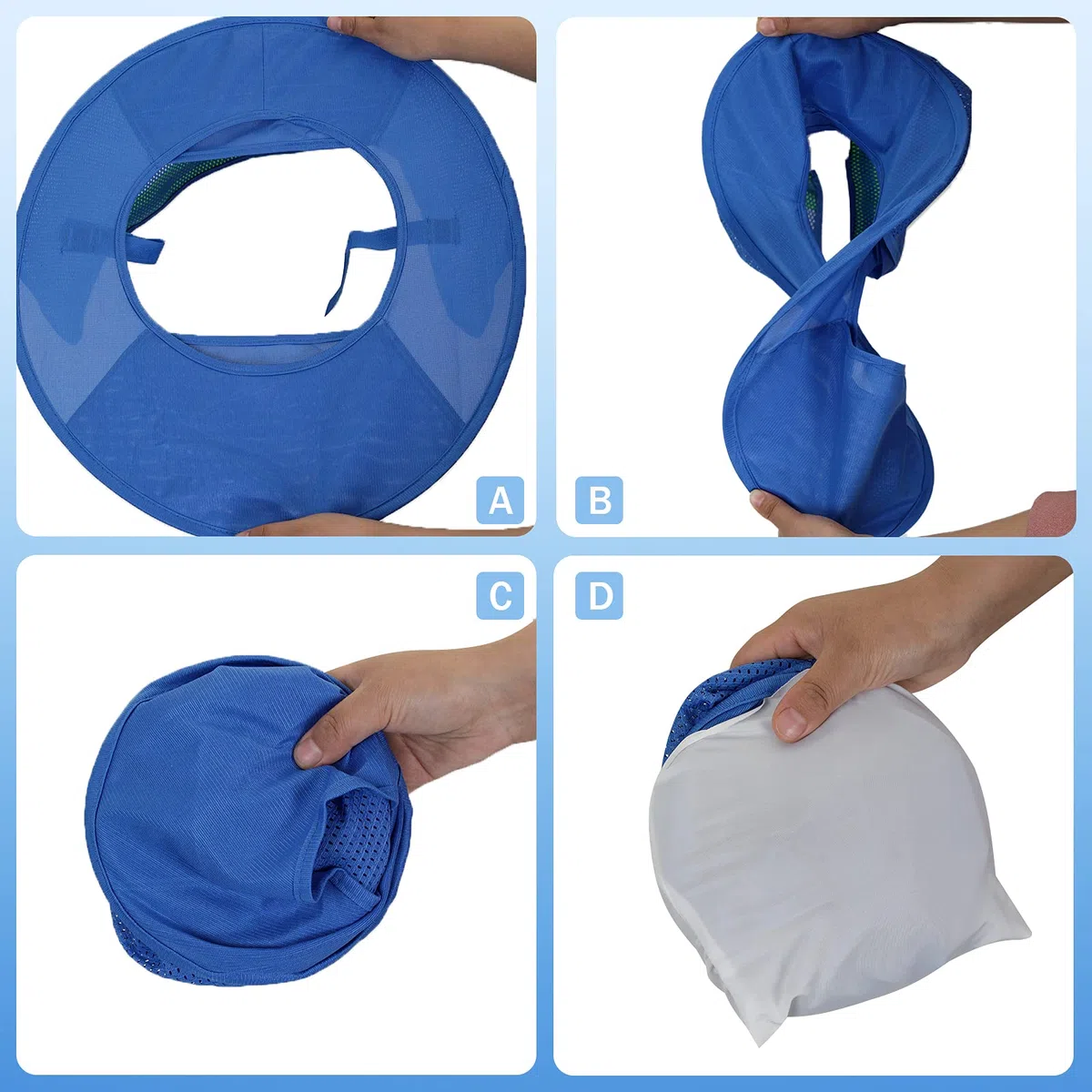 Parasol para casco duro, visera de alta visibilidad para el cuello con tira reflectante, accesorios para cascos, ala completa, hombre y mujer (casco duro no incluido), azul, paquete de 4