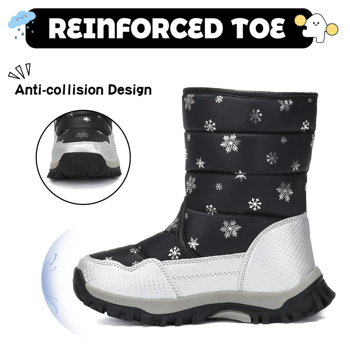 Mishansha Niños Botas de Nieve Niña Calentitas Forro Botines Invierno Antideslizante Comodas Bota Infantiles Nieve