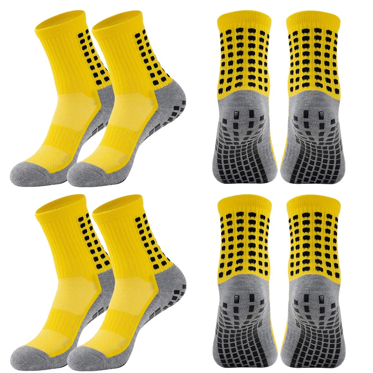 2/4 pares de calcetines deportivos para hombre, almohadillas antideslizantes para fútbol, fútbol, baloncesto, correr, senderismo, ciclismo, deportes