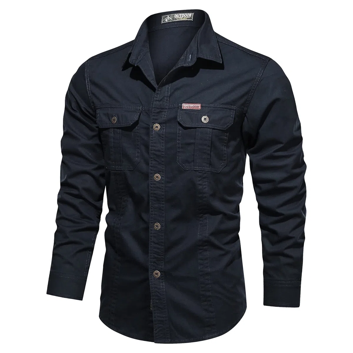 Camisa Bordada Hombres Algodón Exterior Lavado Manga Larga Hombres Talla Plus Estilo Camisa Hombre Camisas Camisa Lino Hombres