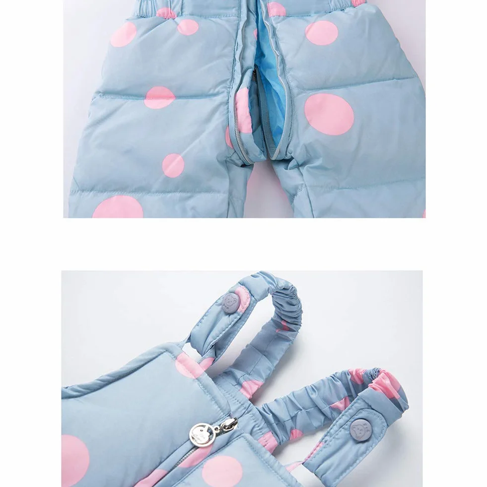 SANMIO 2 Piezas Niños Traje de Esquí Conjunto de Nieve para Bebé Infantil Niña Invierno Cálido Chaqueta Abajo con Patrón de Puntos Capucha y Pantalones