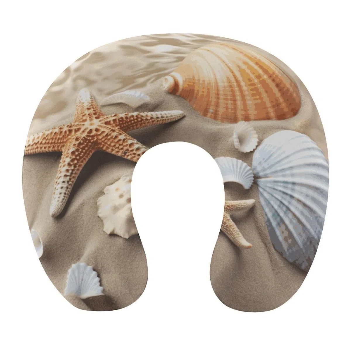 Almohada en forma de U de concha de mar, núcleo de almohada de espuma viscoelástica, cojín, proporciona apoyo para el cuello, almohada de viaje, adecuada para aviones, coches, hogares y