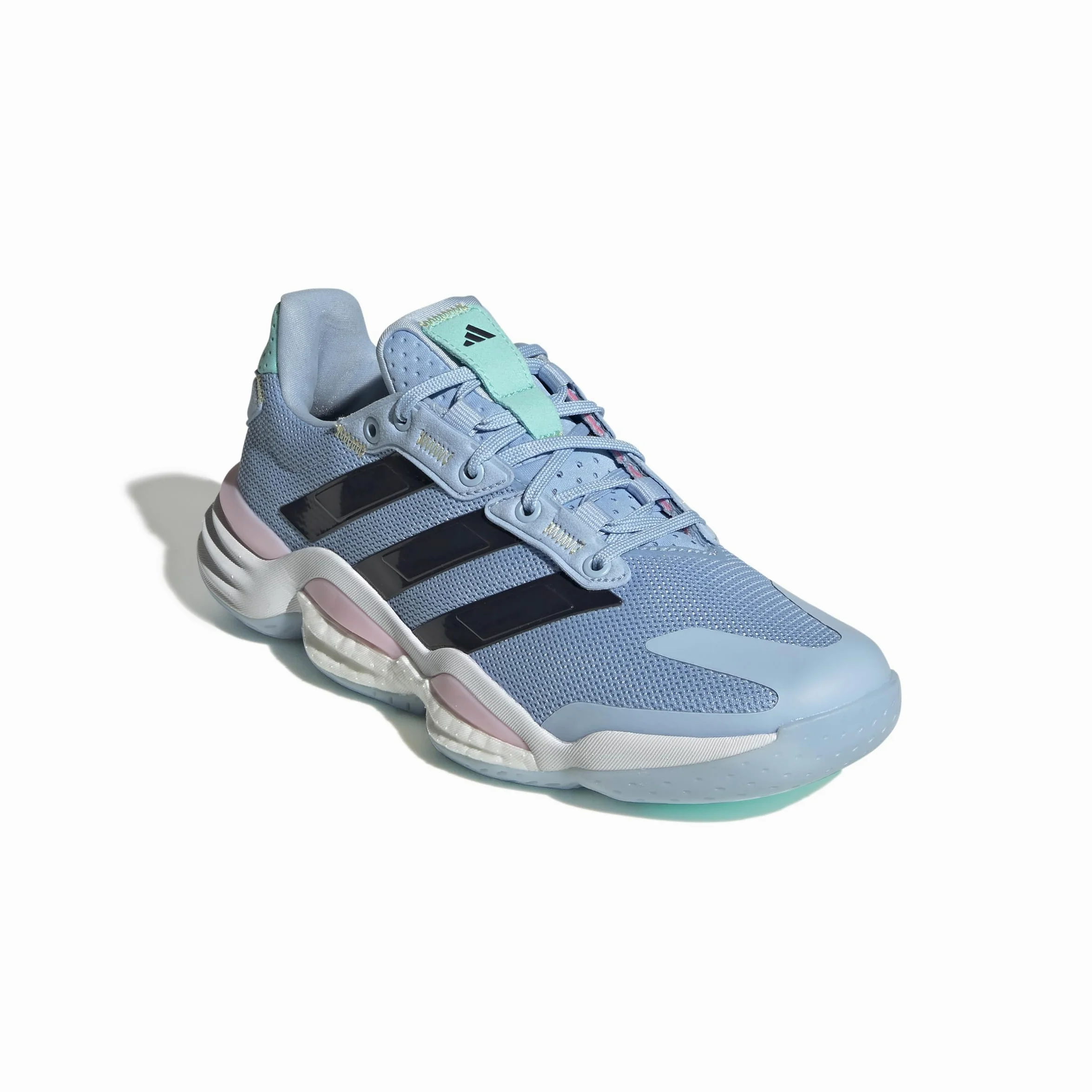 adidas Mujer Stabil 16 Indoor Shoes, Glow Blue/Shadow Navy/Core Black, 37 1/3 EU